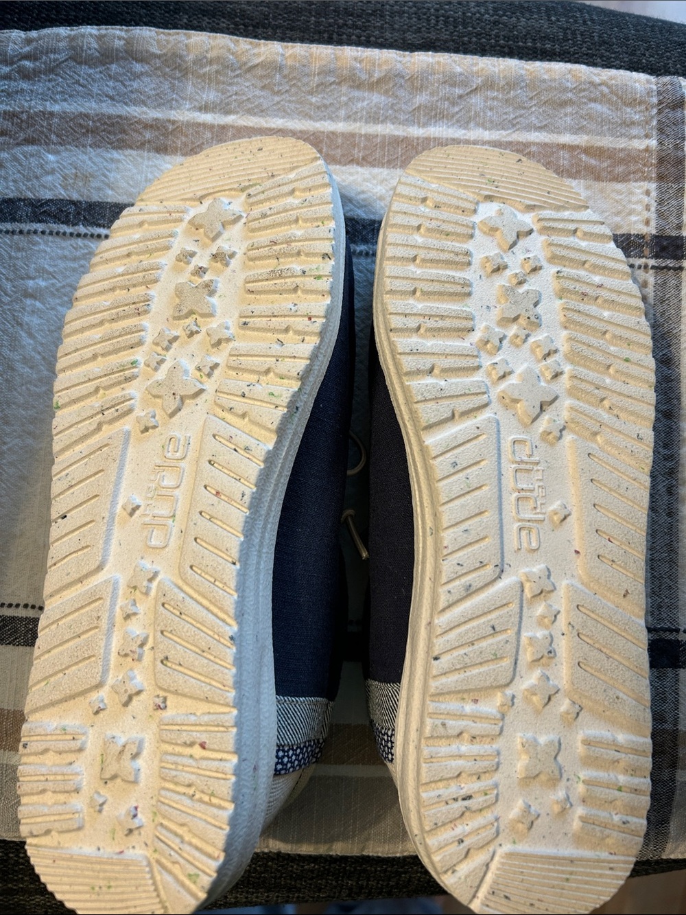 Hey Dude Navy Canvas Slip-On Shoes with Cream Laces - Picture 5 of 5